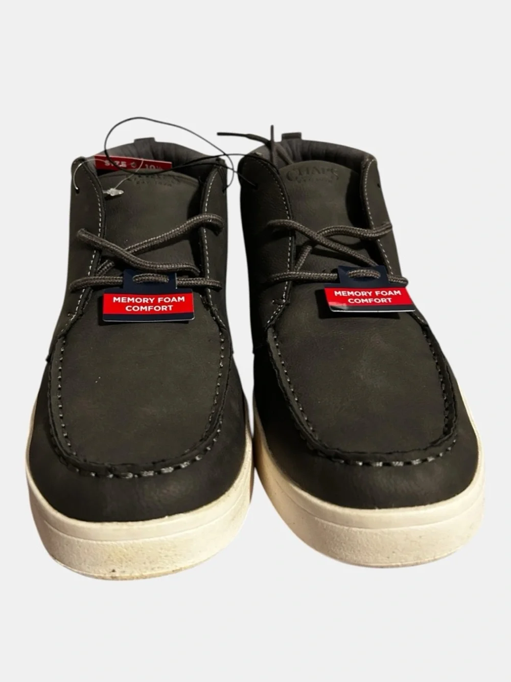 Chaps Paul Men's 10 1/2 Grey Casual Mid-Top Sneakers with Cream Sole - Picture 2 of 6